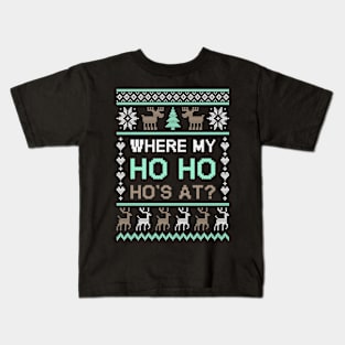 Santa Pimp Where's My Ho's At Christmas T-Shirt Kids T-Shirt